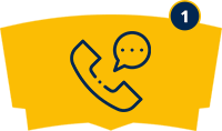 phone illustration navy on yellow background