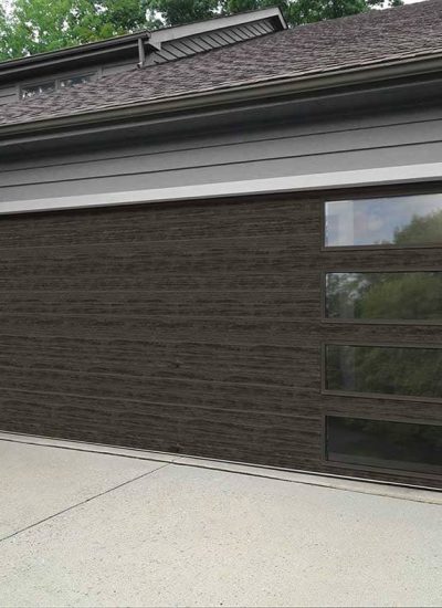 gray modern garge door with a window column