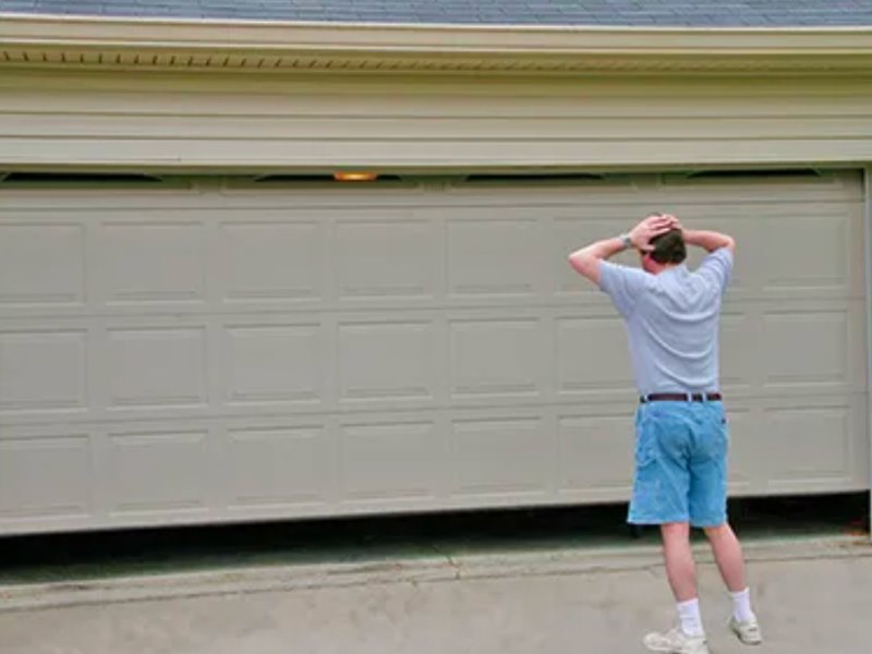 garage door stuck open