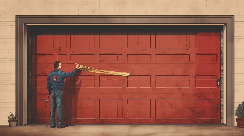 How To Measure For A New Garage Door 5 red garage door and a person measuring it