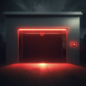 Garage Door Safety: The Importance Of Photo-Cell Beams 1 garage door with red light coming through