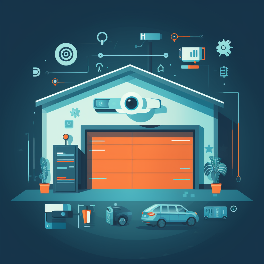 Garage Door Security Systems: Rolling Codes to Biometric Access 1 illustration of a garage door