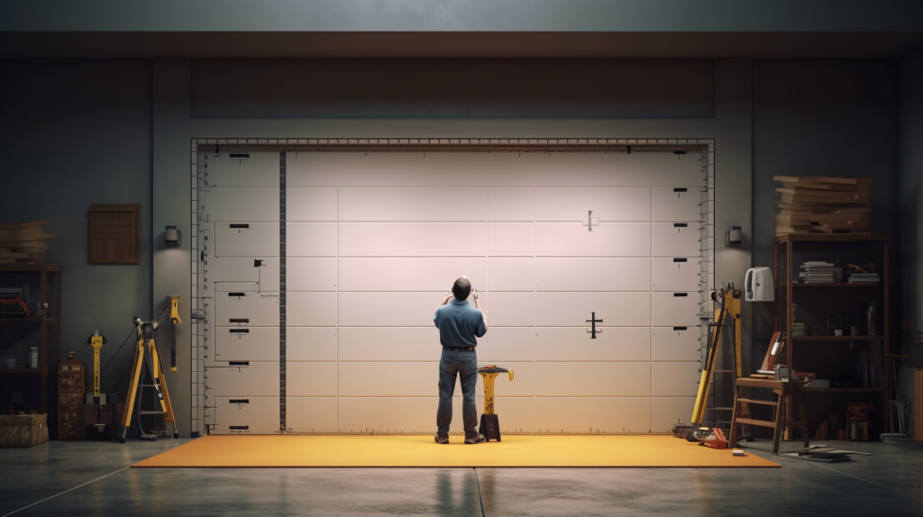 Fixing Uneven Garage Doors - DIY Guide 1 person standing inn front of a garage door